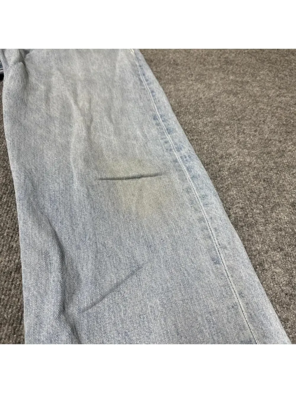 Levis 501 Jeans Mens 36x34 Blue Denim Pants Button Fly Light Faded Washed Out